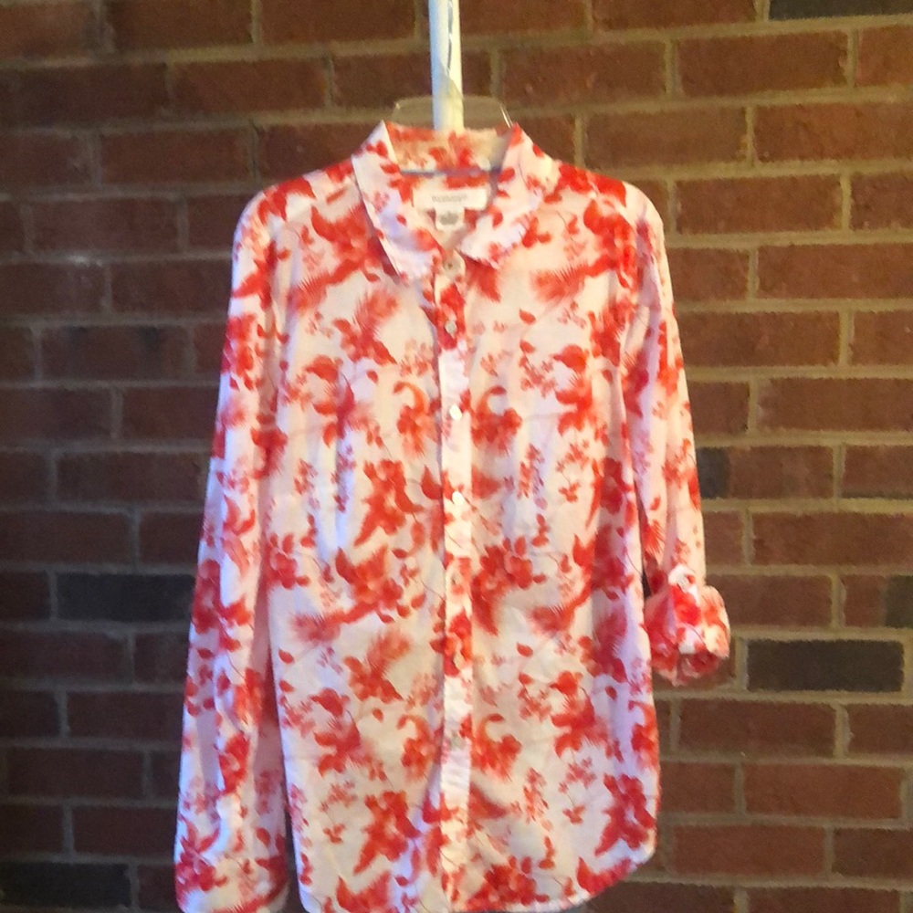 “Workshop” Republic Clothing LS Cotton : Floral: Red/White Lightweight